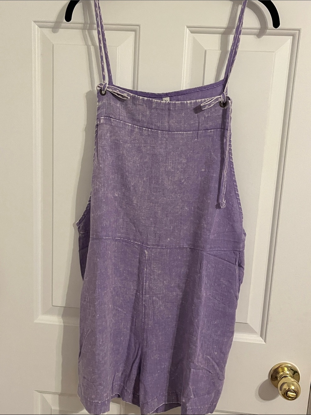 Zenana Outfitters Lavender Linen-Blend Romper